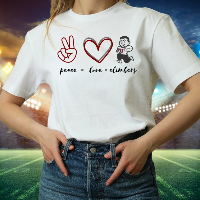Paz. Amor. Camiseta Climbers (Criador carregado)