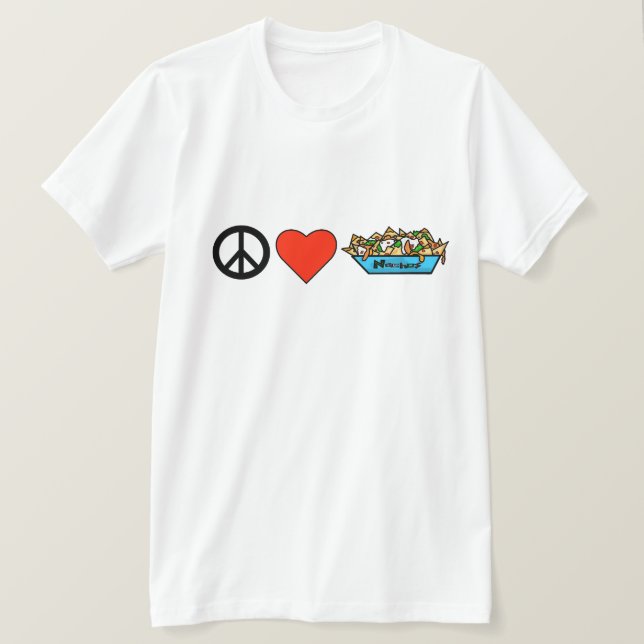Paz, Amor, Camiseta Nachos (Frente do Design)