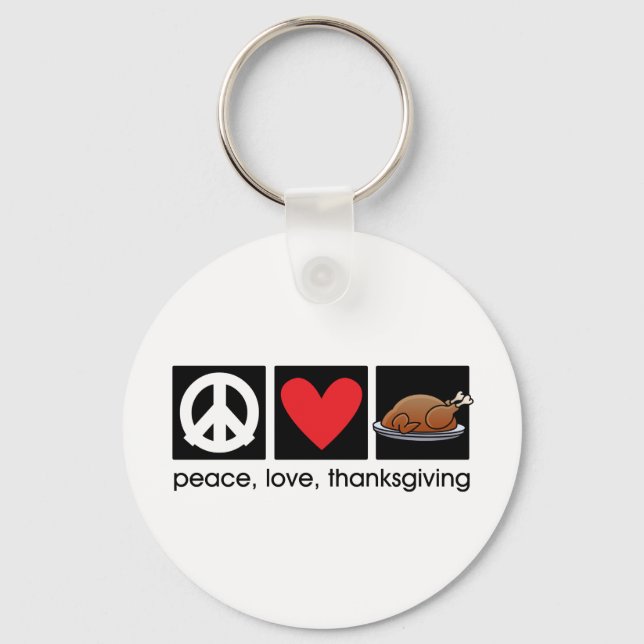 Paz, Amor, chaveiro de Ação de Graças (Frente)