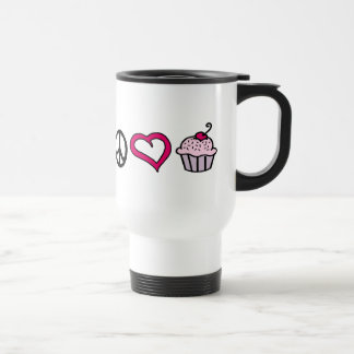 Paz, amor & cupcakes! Caneca de viagem