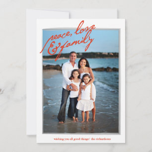 Paz, amor & família com foto traseira