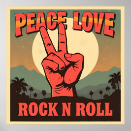 Paz, Amor, Rock n Roll Poster