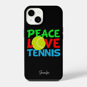 Paz Amor Tenista Fofo Personalizado Preto