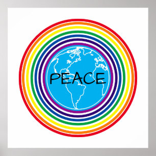 Paz ao redor do Mundo - Poster Personalizado do Ar