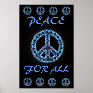 paz azul para todo o poster