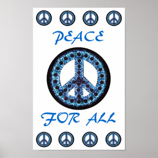 paz azul para todos os poster