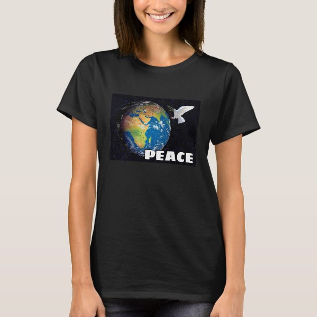 Paz - Camisa T mundial (escura) (Frente)