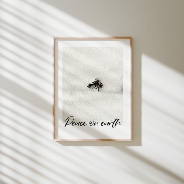 Paz da aquarela natalina na poster terrestre (Criador carregado)