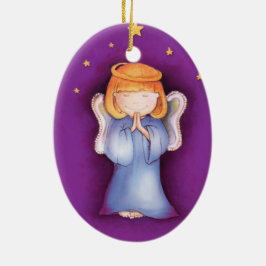Paz do anjo do Natal, ornamento do roxo da