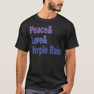 Paz e amor e chuva roxa Camisa Clássica