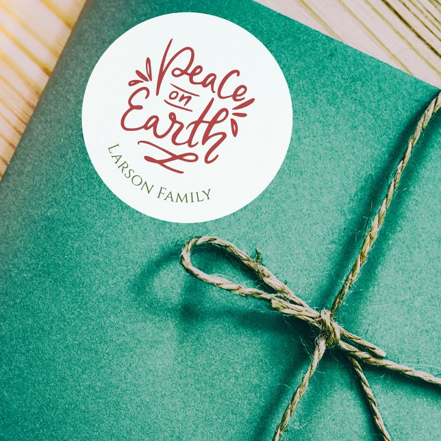 Paz Festiva na Terra Adesivo de Natal (Festive Peace on Earth Christmas Sticker
)