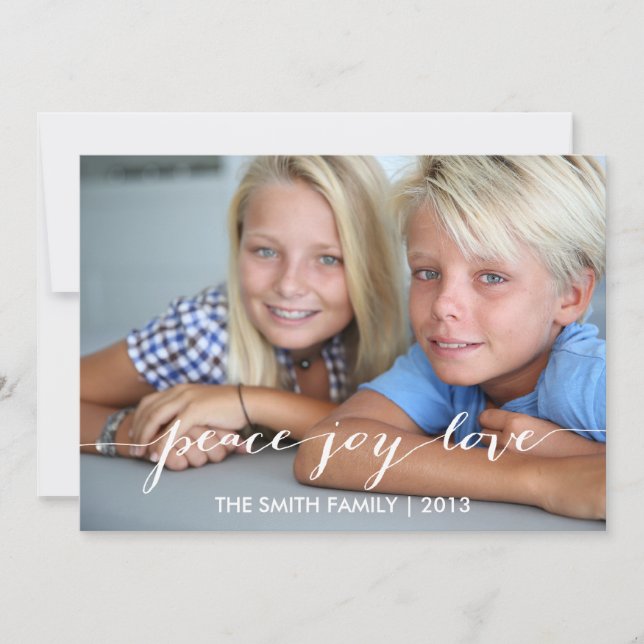 Paz, Joy, Cartão com fotos de Férias do Amor | Azu (Frente)