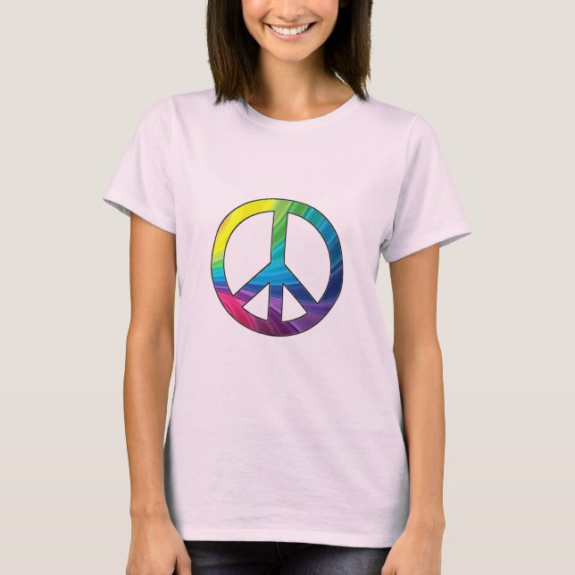 Paz - Lindo Sinal de Paz Colorido - Camisa (Frente)