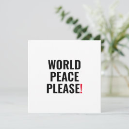 Paz mundial, por favor, sem guerra branco preto ve