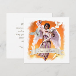 Paz na Terra. Cartões de Natal Afro Angel Flat