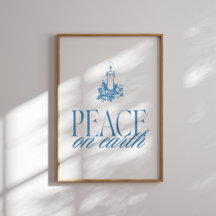 Paz na Terra Poster de Natal da Vela Azul