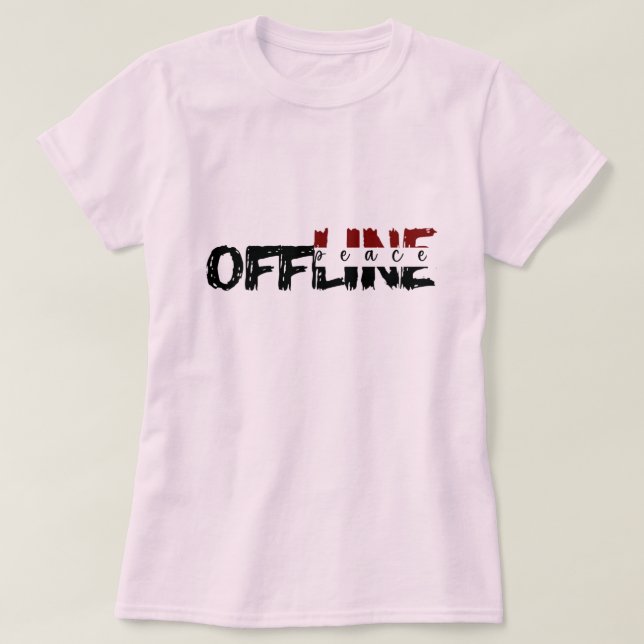 Paz offline - Camisa básica de mulher (Frente do Design)