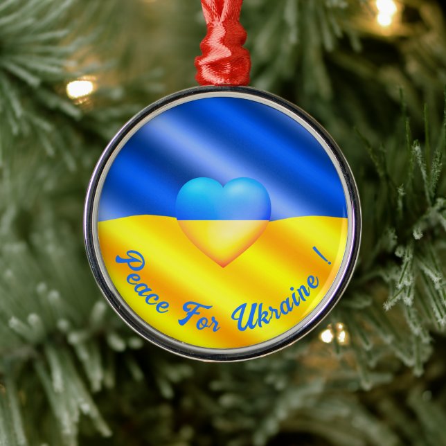 Paz Para A Ucrânia Enfeites de natal Bandeira Ucrâ (Árvore)