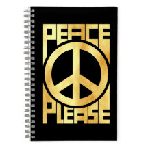 Paz Por Favor Letra Dourada Suave