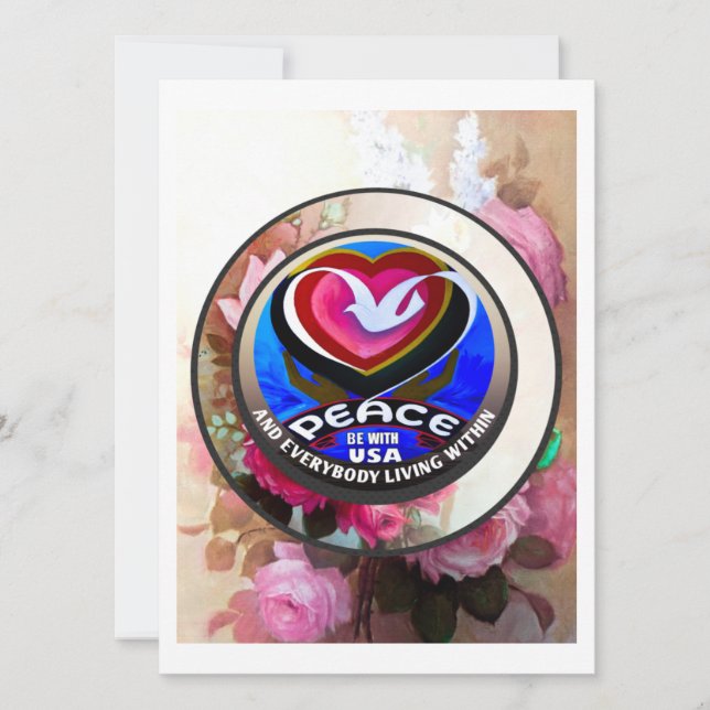 Paz Seja Com Os EUA. Mão pintada. Cartão de Folha  (Frente)