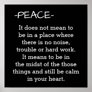 Paz - significado de - impressão do poster