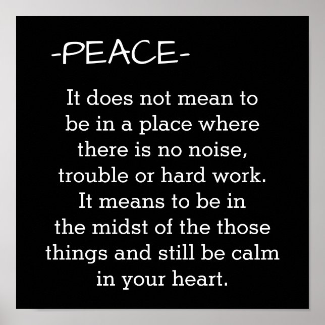 Paz - Significado De - poster impressão (Frente)