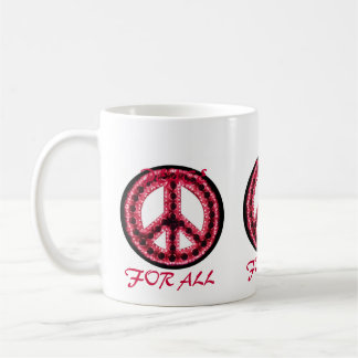 paz vermelha para toda a caneca