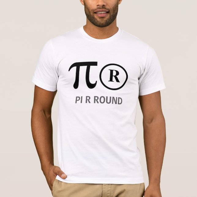 PC R ROUND aka Pie são camiseta matemática redonda (Frente)