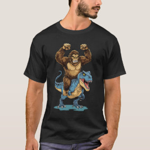 Pé Grande Montado em Dinossauro T Rex Camisas Engr
