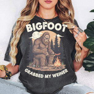 Pé Grande Pegou Minha Salsicha Camiseta Divertida