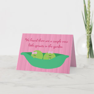 Pea Pod Pals Novas Meninas Cartão de Parabéns