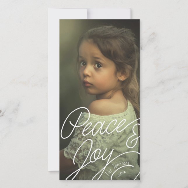 Peace and Joy Casual Script Photo (Frente)