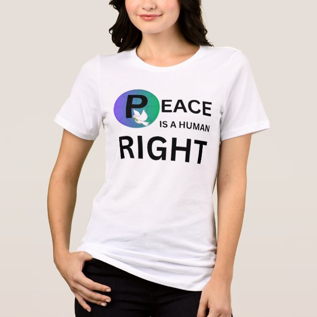 Peace Is a Human Right | Dove and Earth Symbol (Frente)