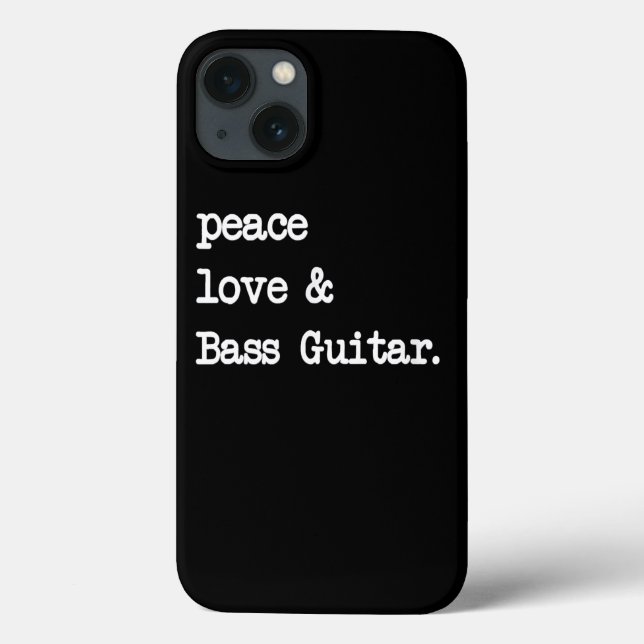 Peace Love & Bass Guitar Musico Guitaris (Verso)