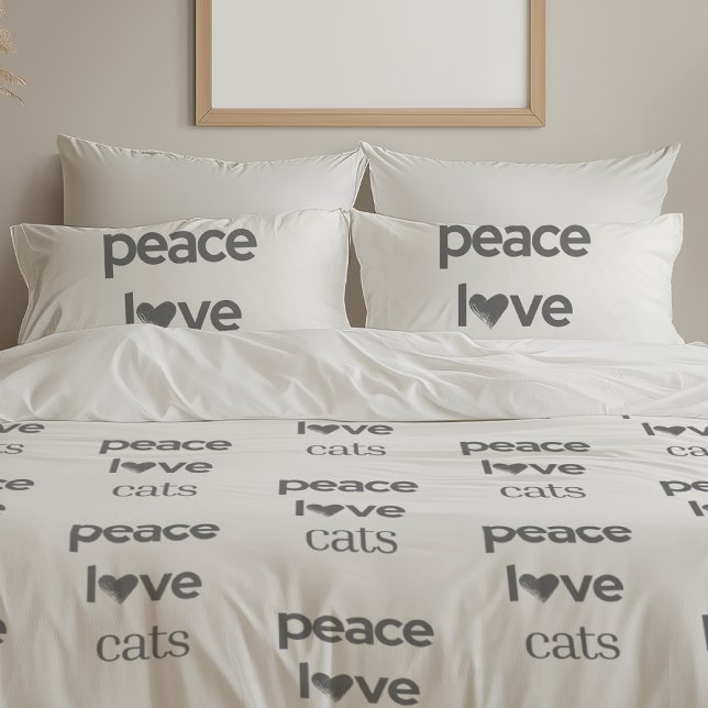 Peace Love Cats | Cat Mom Lover Modern Home Decor (Criador carregado)