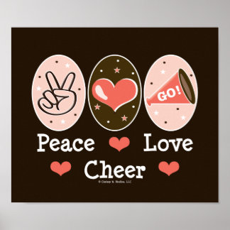 Peace Love Cheer Poster