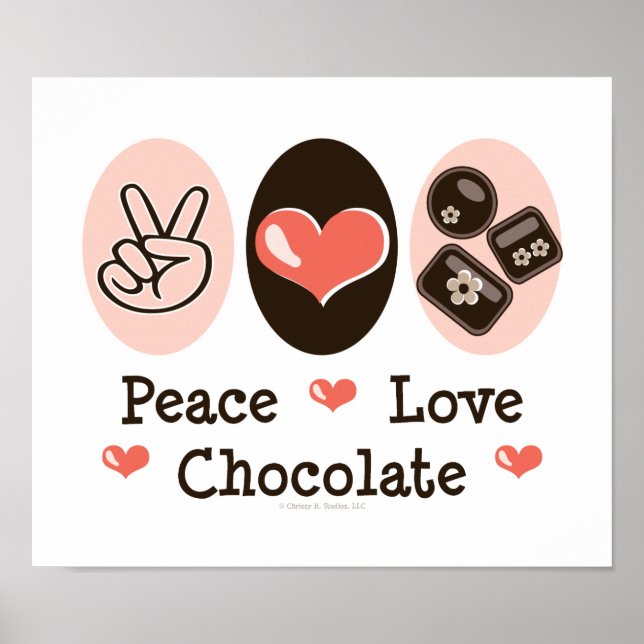 Peace Love Chocolate Poster (Frente)