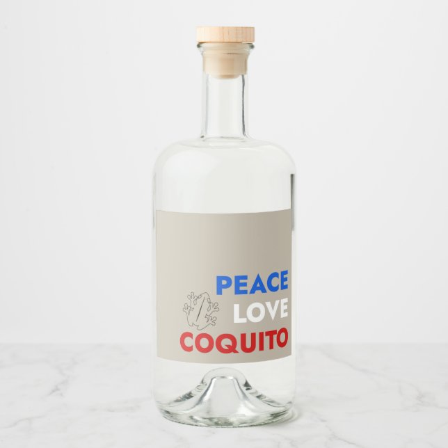 Peace Love Coquito Bottle Label 3.5"x4" (Frente)