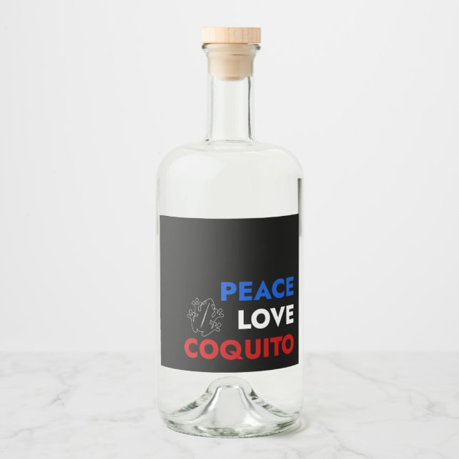 Peace Love Coquito Bottle Label 3.5"x4" (Frente)