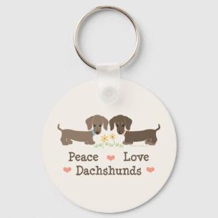 Peace Love Dachshances Chaveiro