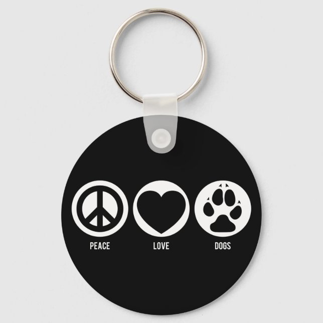 Peace Love Dogs Chaveiro (Frente)