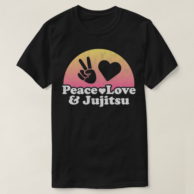 Peace Love e Jujitsu JiuJitsu JuJitsu Pullover (Frente do Design)