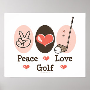 Peace Love Golf Poster