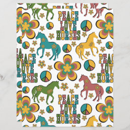 Peace Love Horses Scrapbook Paper