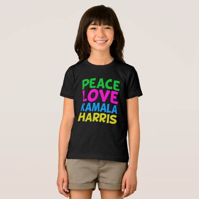 Peace Love Kamala Harris Cute Kids (Frente Completa)