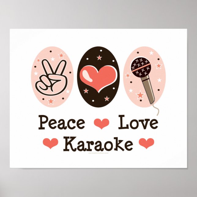 Peace Love Karaoke Poster (Frente)