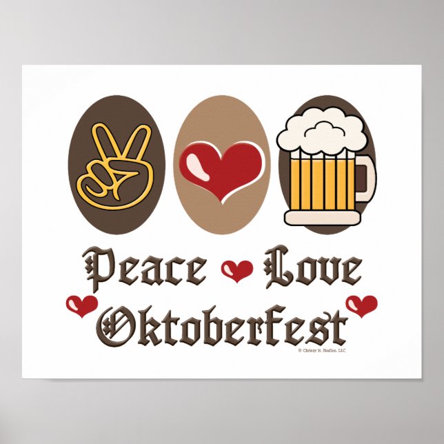 Peace Love Oktoberfest Poster (Frente)