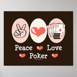 Peace Love Poker Poster