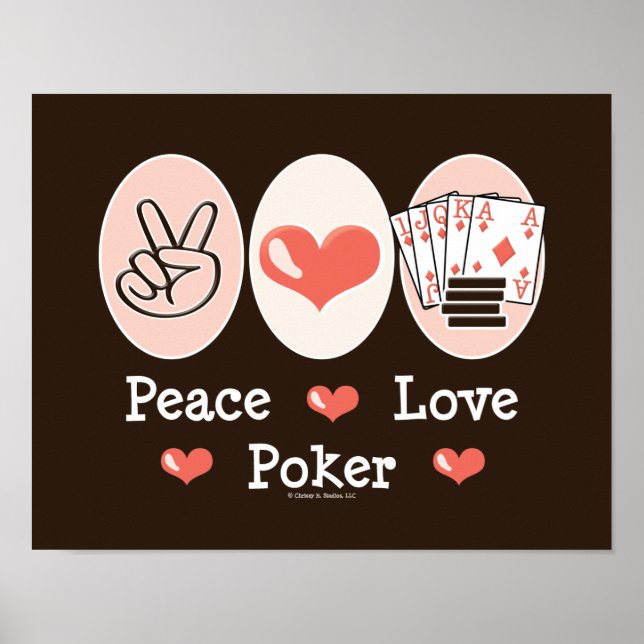 Peace Love Poker Poster (Frente)
