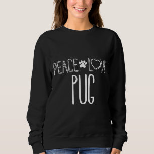 Peace Love Pug Dog Amava Camiseta Essencial 218